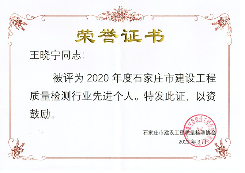 2020年度王晓宁先进个人